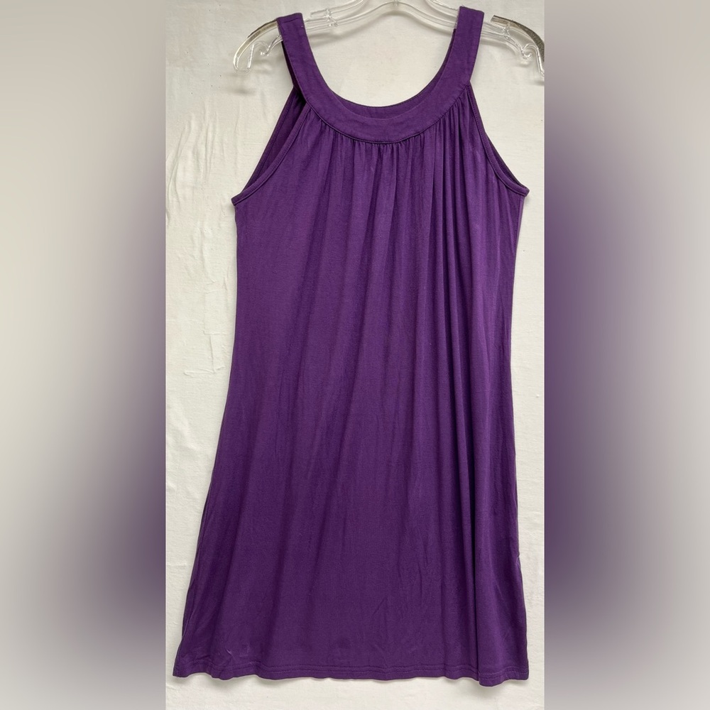 Festival Ready Purple Pleated Halter Tunic or Mini dress. Sz S, Effortless